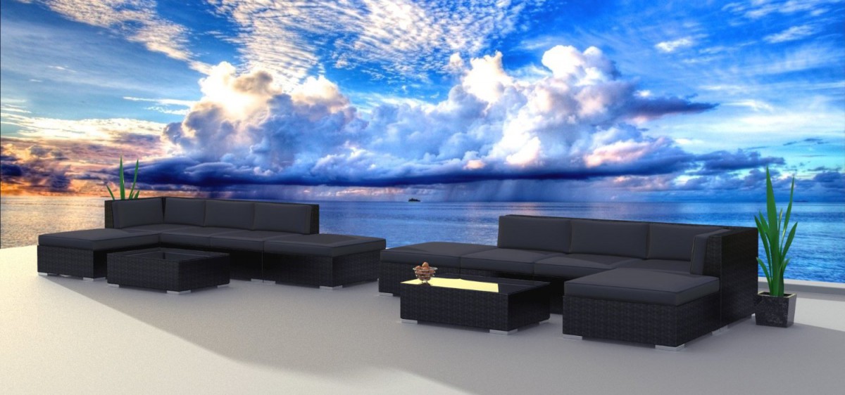 Urban Furnishing BLACK SERIES Outdoor Sectional Sofa Set