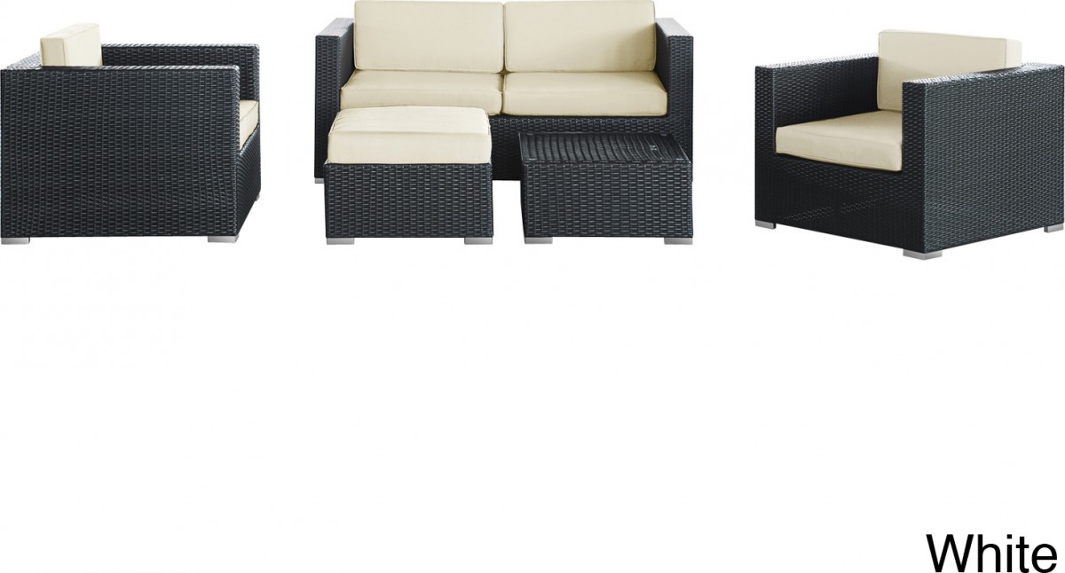 Malibu Collection 5-piece Wicker Outdoor Sectional Sofa Set