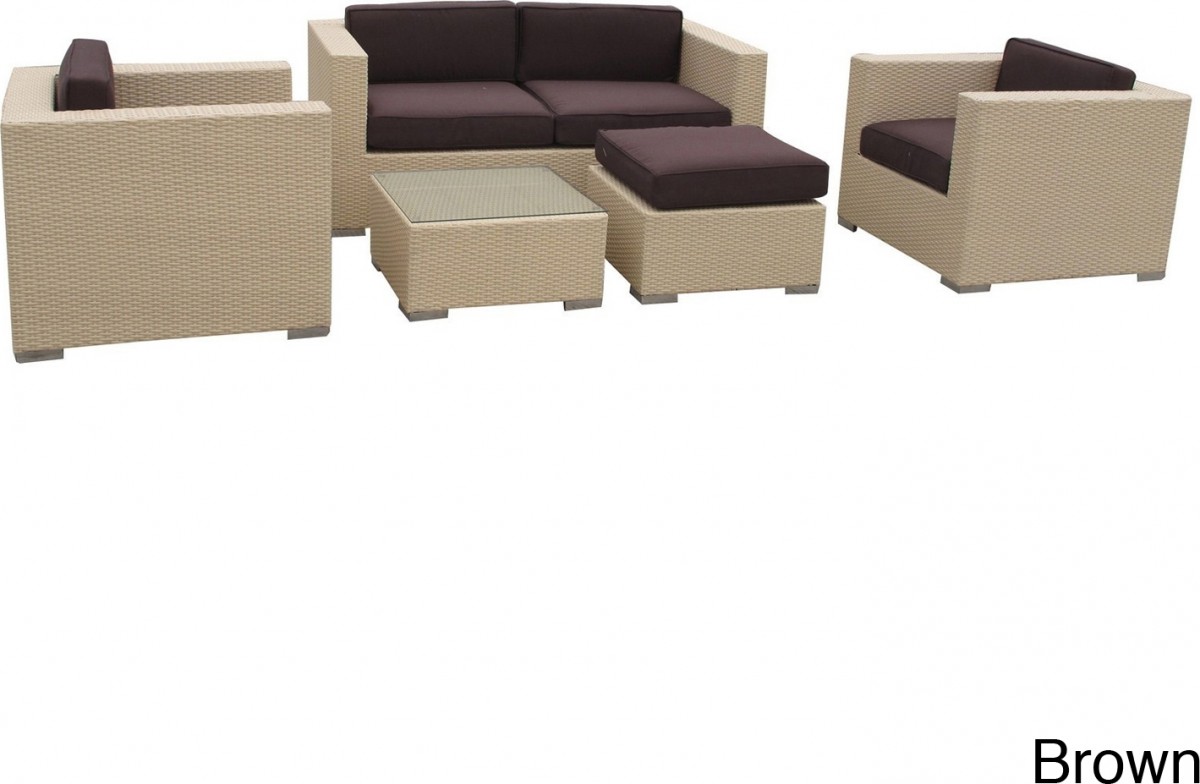 Malibu Collection 5-piece Wicker Outdoor Sectional Sofa Set