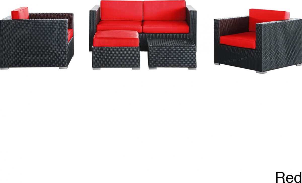 Malibu Collection 5-piece Wicker Outdoor Sectional Sofa Set