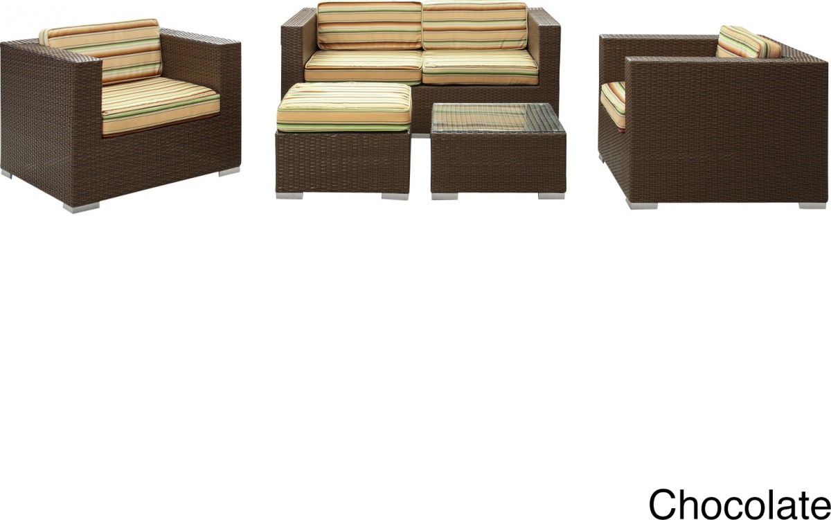 Malibu Collection 5-piece Wicker Outdoor Sectional Sofa Set
