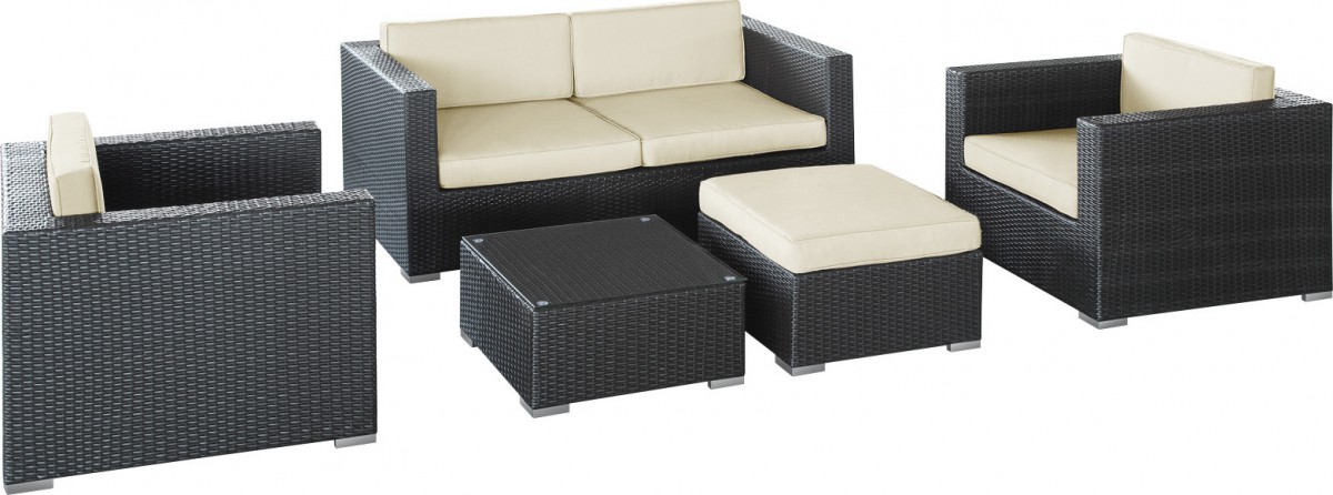 Malibu Collection 5-piece Wicker Outdoor Sectional Sofa Set