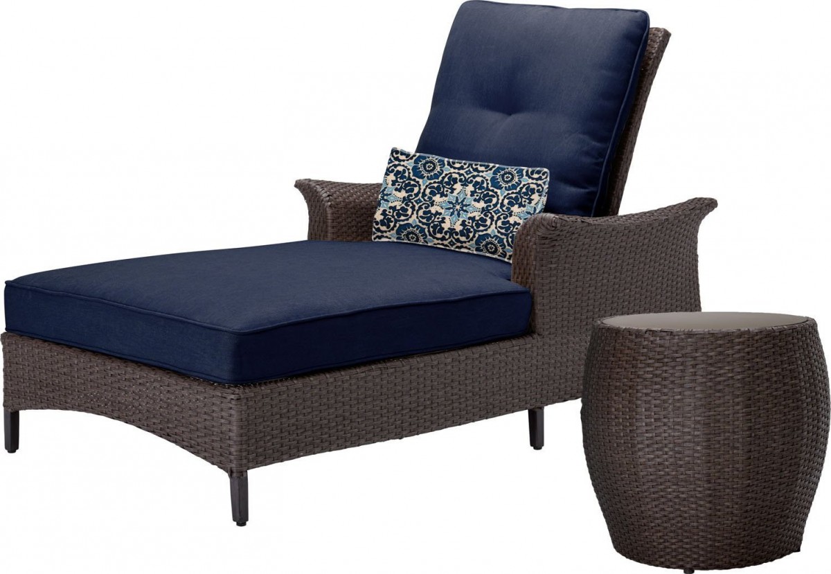 Hanover Gramercy Outdoor Chaise Lounge Chair and Table Set