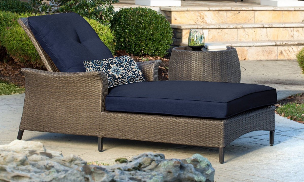 Hanover Gramercy Outdoor Chaise Lounge Chair and Table Set