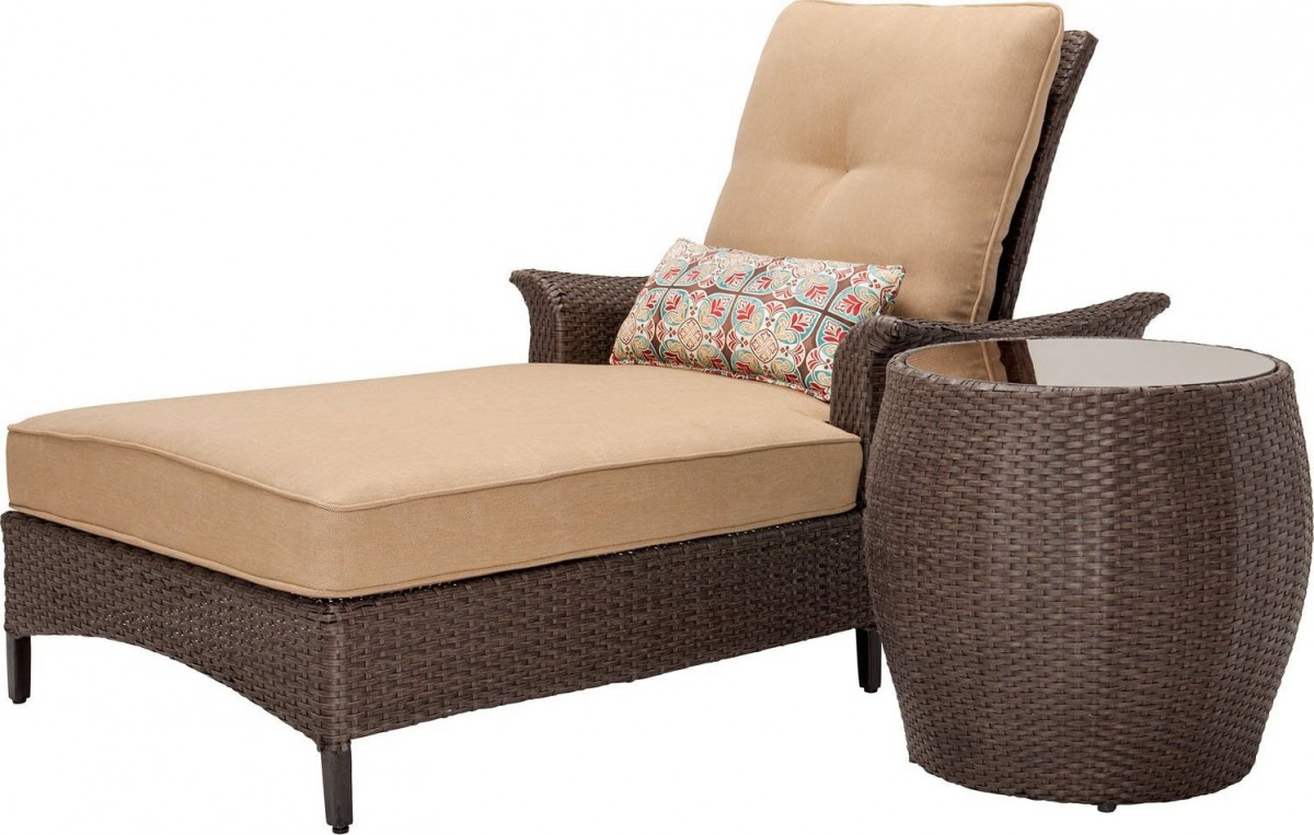 Hanover Gramercy Outdoor Chaise Lounge Chair and Table Set