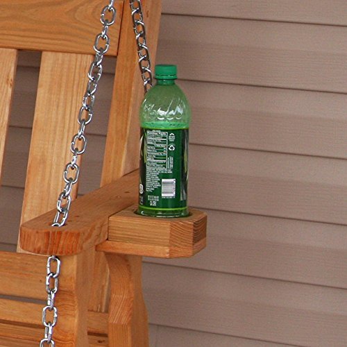 Amish Mission Style 5ft Outdoor Wooden Porch Swing Set w/ Cupholders