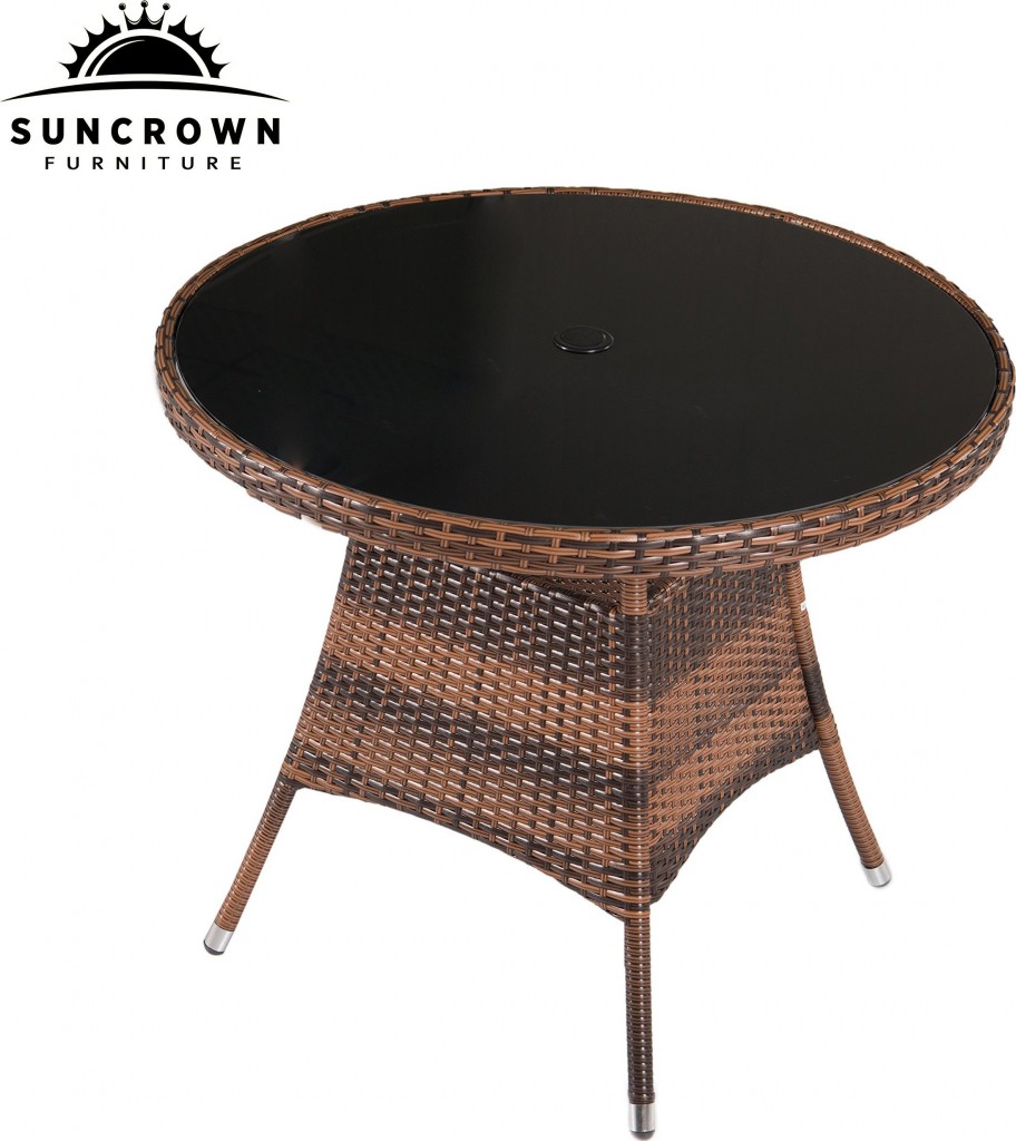 Suncrown 5 Piece Wicker Outdoor Dining Set with 35" Round Table Patio