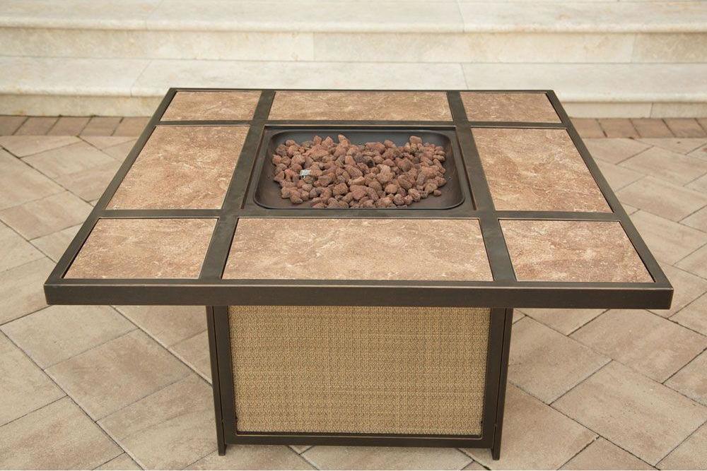 Hanover Traditions 5 Piece Outdoor Fire Pit Table Set