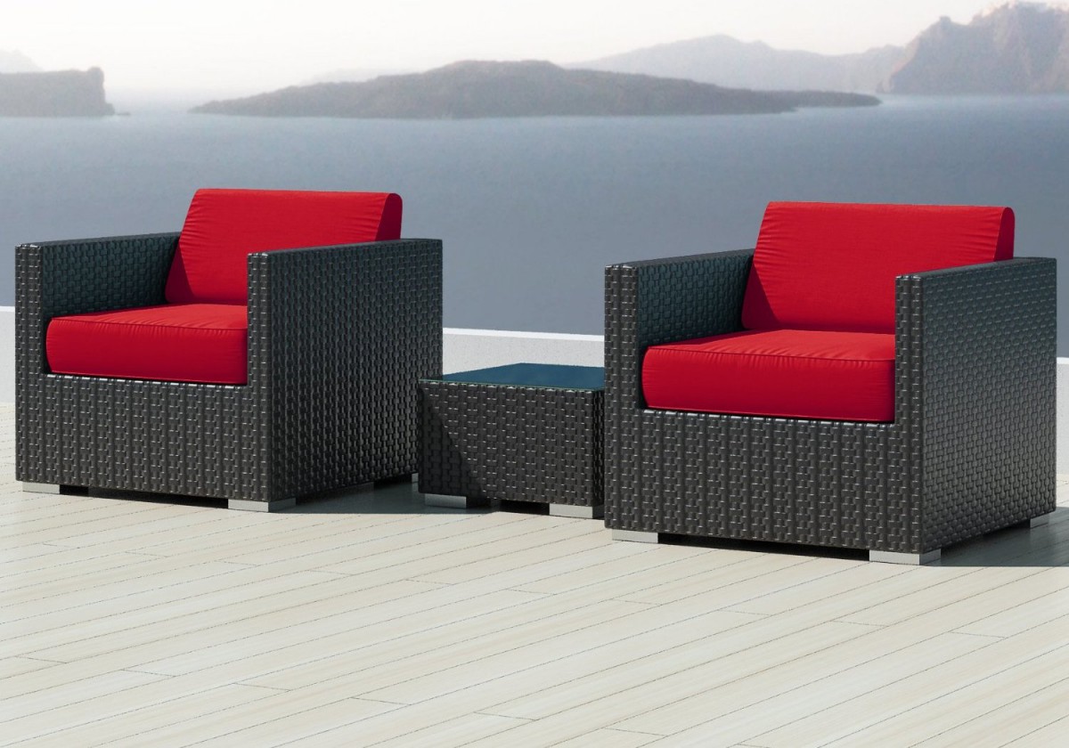 Luxxella Bistro 3pc Sunbrella Outdoor Sectional Sofa Set