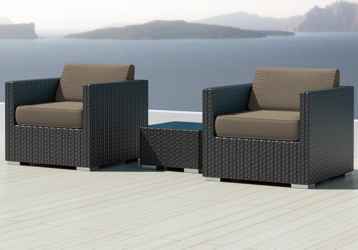 Luxxella Bistro 3pc Sunbrella Outdoor Sectional Sofa Set