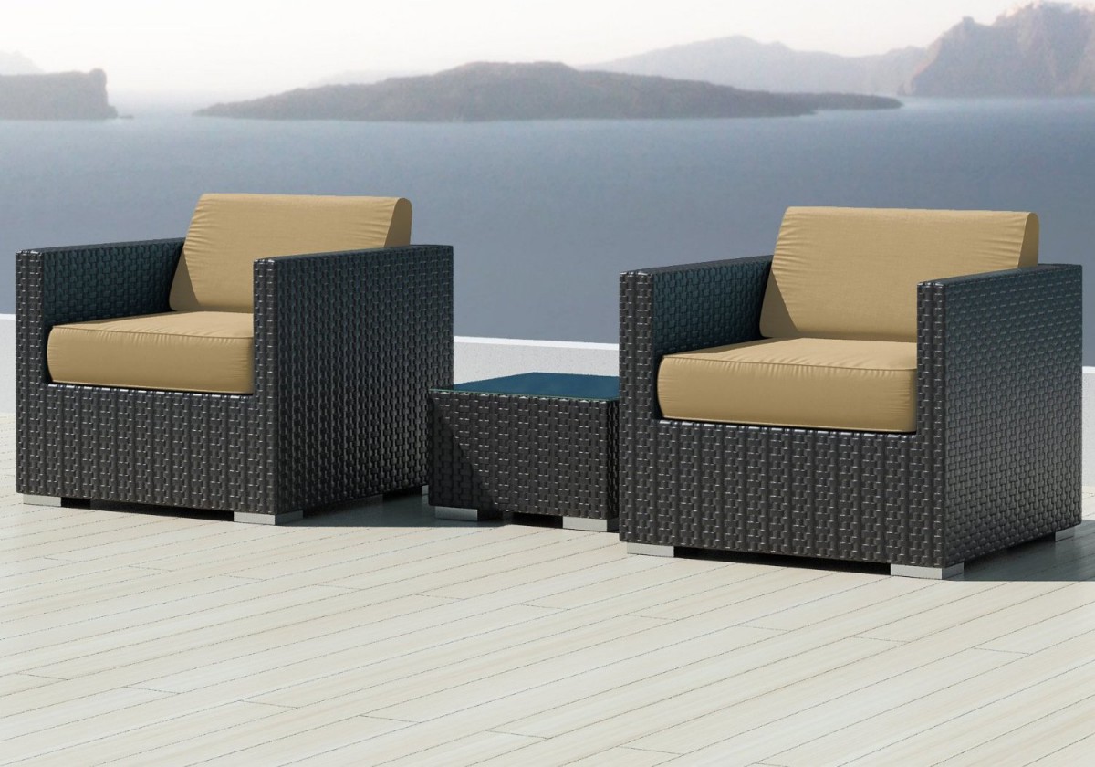 Luxxella Bistro 3pc Sunbrella Outdoor Sectional Sofa Set