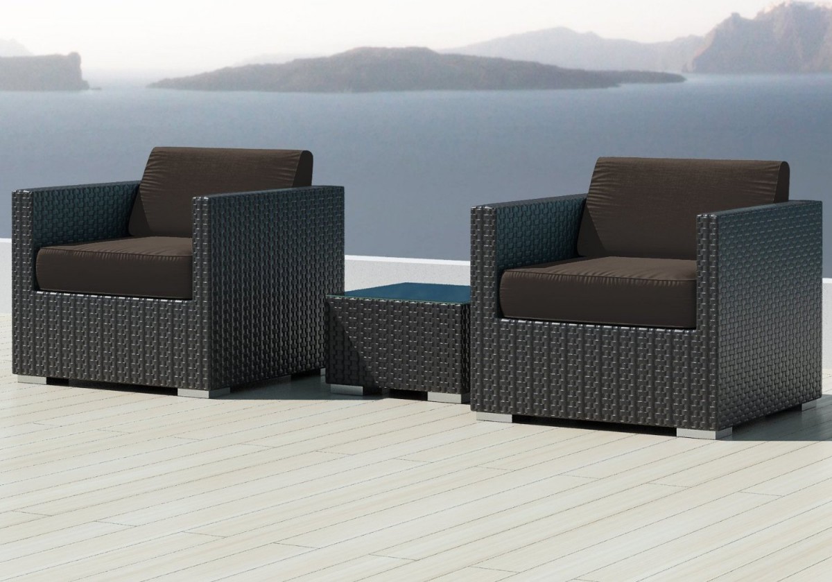 Luxxella Bistro 3pc Sunbrella Outdoor Sectional Sofa Set