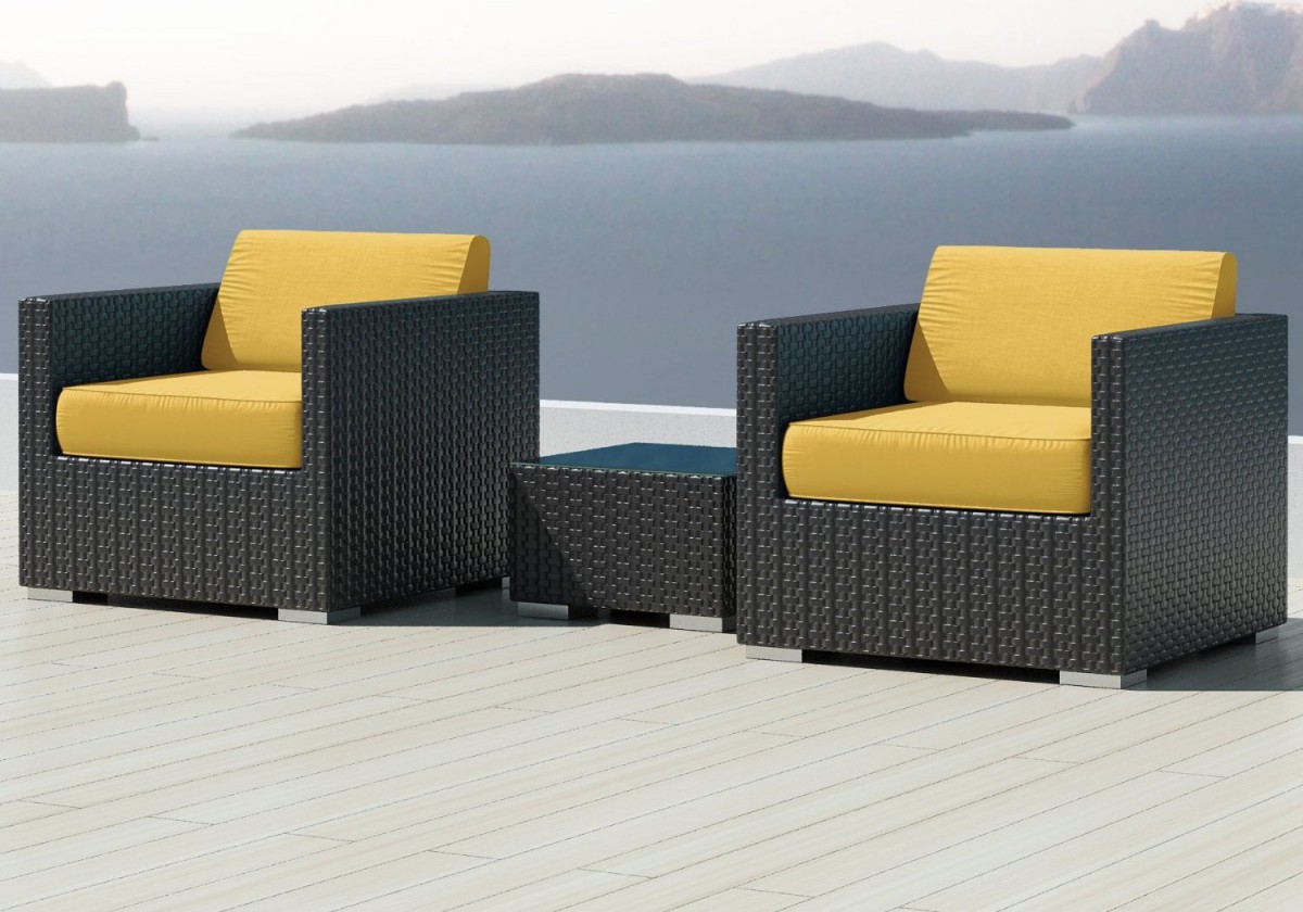 Luxxella Bistro 3pc Sunbrella Outdoor Sectional Sofa Set