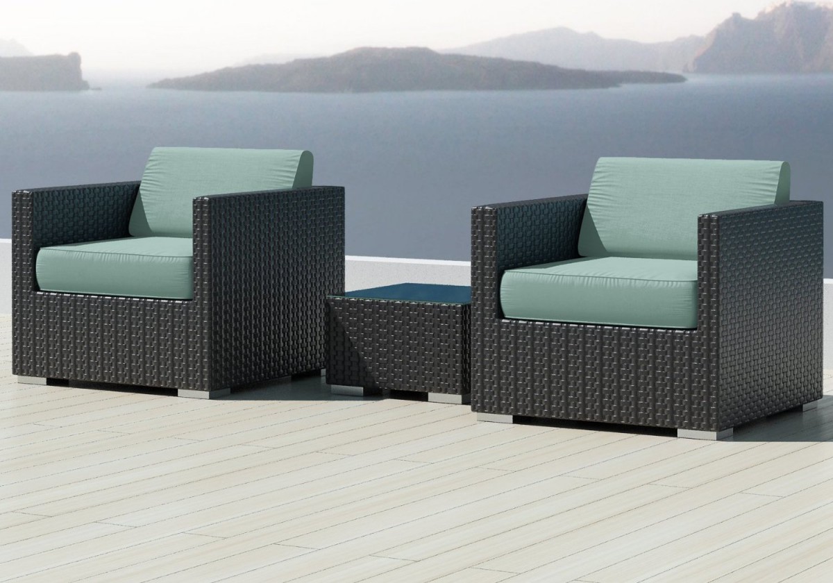 Luxxella Bistro 3pc Sunbrella Outdoor Sectional Sofa Set