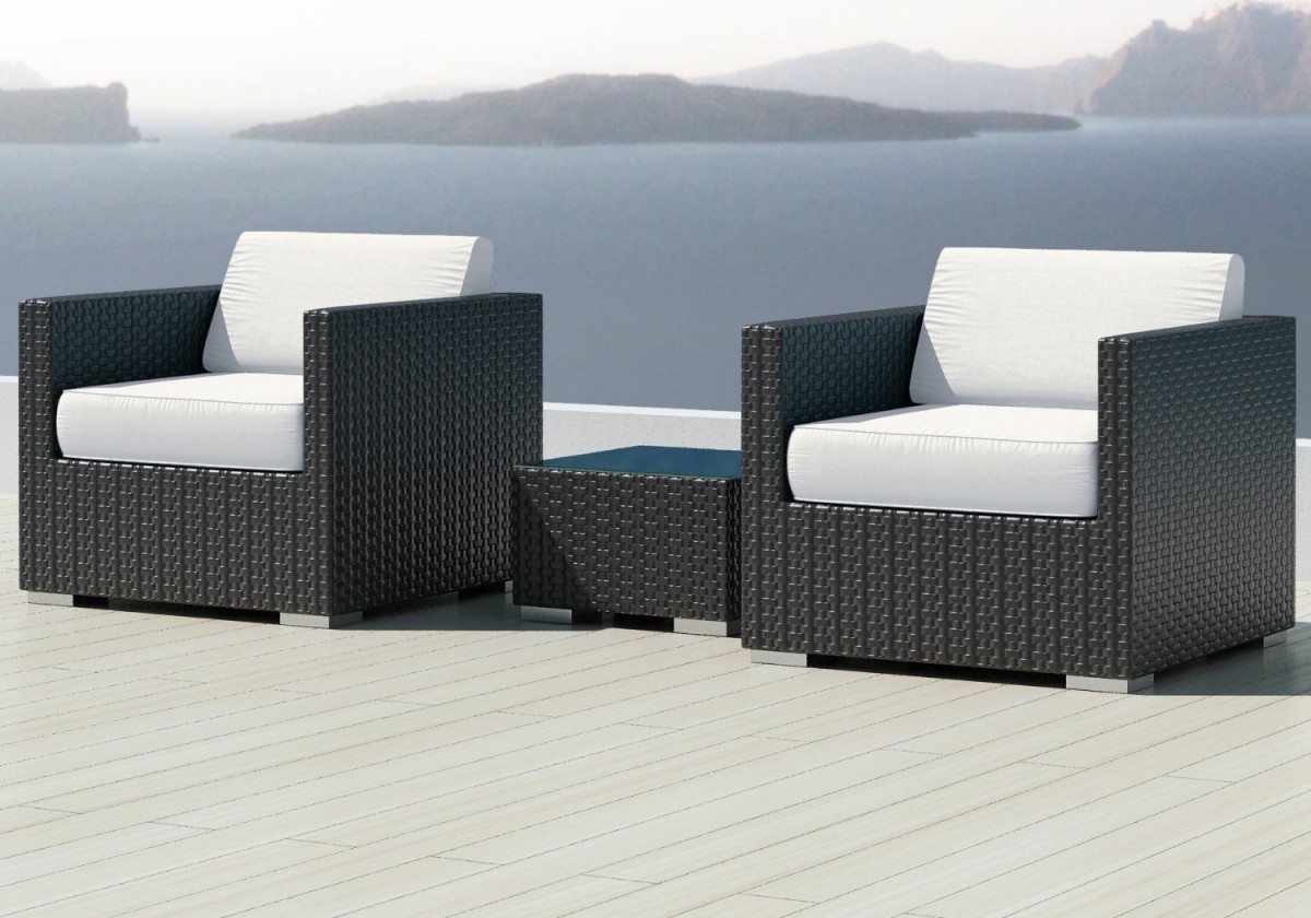 Luxxella Bistro 3pc Sunbrella Outdoor Sectional Sofa Set