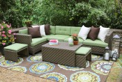 AE Outdoor Hampton 8 Piece Sectional Sofa Set with Sunbrella Fabric