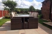 Radeway 11 Piece Rattan Cube Outdoor Patio Dining Set