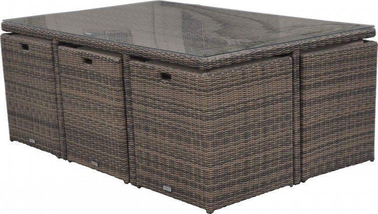 Radeway 11 Piece Rattan Cube Outdoor Patio Dining Set