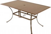 Panama Jack Island Breeze Slatted Aluminum Rectangular Patio Table