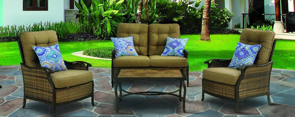 Hanover Hudson Square 4-Piece Outdoor Deep-Seating Lounge Set