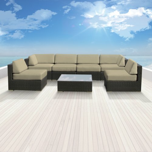 Luxxella Bella 7pc Wicker Outdoor Sectional Sofa Set