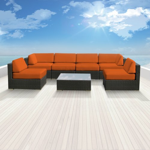 Luxxella Bella 7pc Wicker Outdoor Sectional Sofa Set