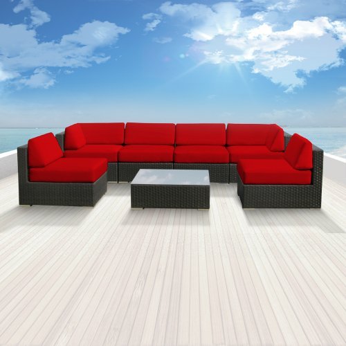 Luxxella Bella 7pc Wicker Outdoor Sectional Sofa Set