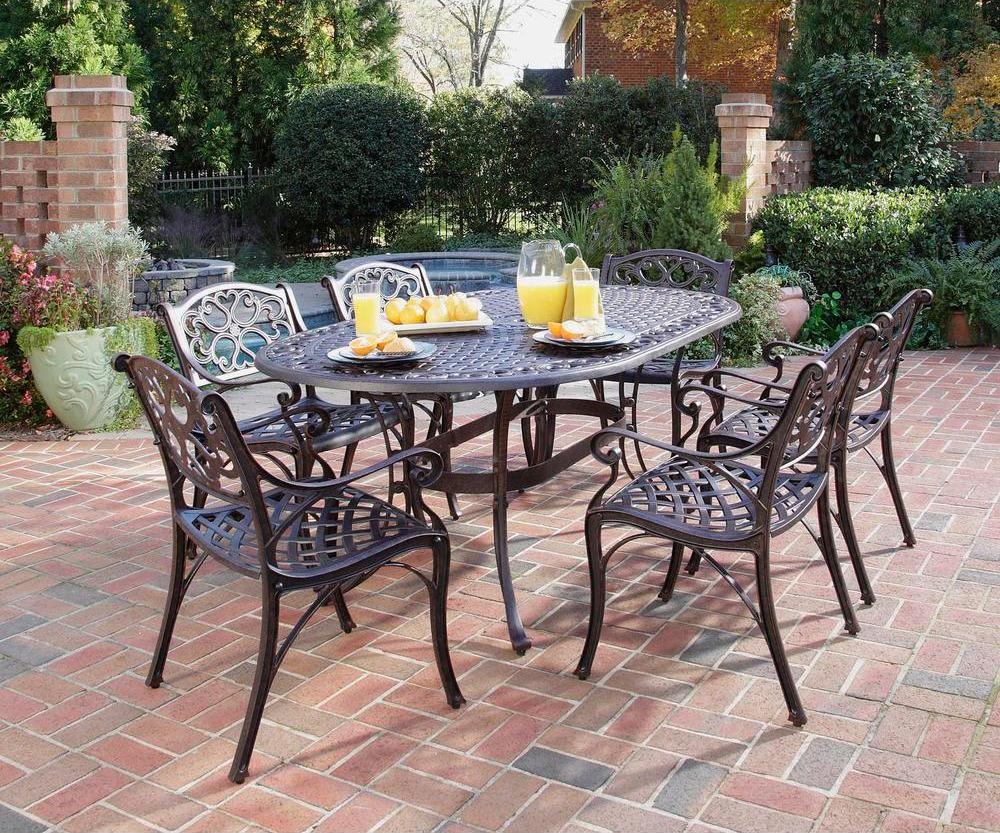 Home Styles Biscayne 7-Piece Cast Aluminum Outdoor Dining Set