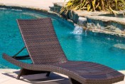 Lakeport Folding Wicker Outdoor Chaise Lounge Chair
