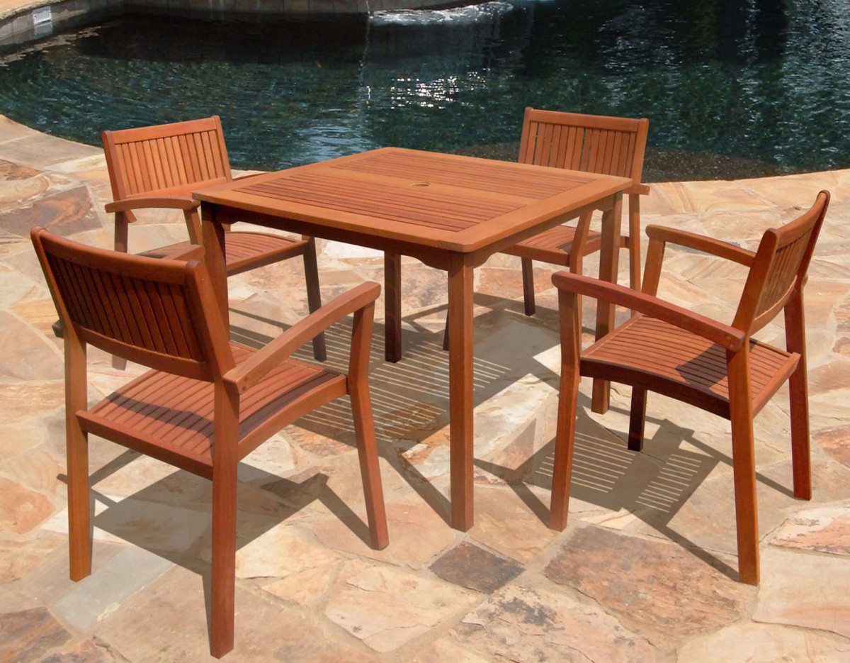 Vifah Ibiza Stacking Square Outdoor Dining Table