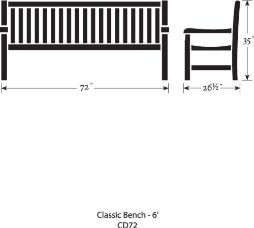 Oxford Garden Classic Shorea Outdoor Teak Wood Bench