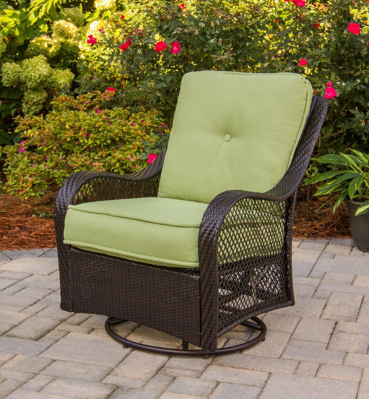 Hanover Orleans 4 Piece Outdoor Conversation Set with Swivel Glider Chairs