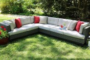 AE Outdoor Camilla 4 Piece Wicker Sectional Sofa Set with Sunbrella Fabric