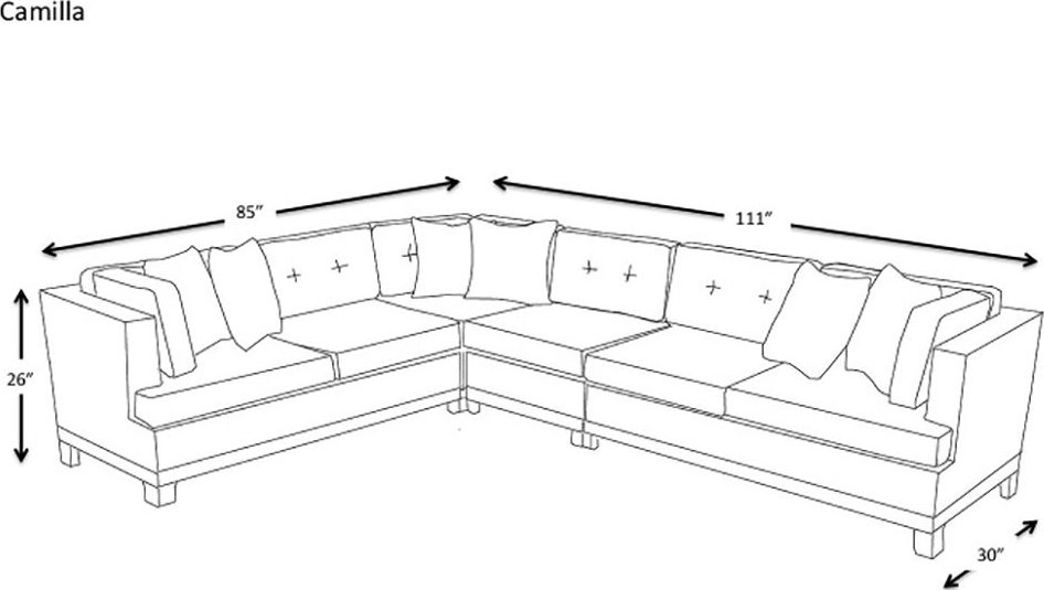 AE Outdoor Camilla 4 Piece Wicker Sectional Sofa Set with Sunbrella Fabric