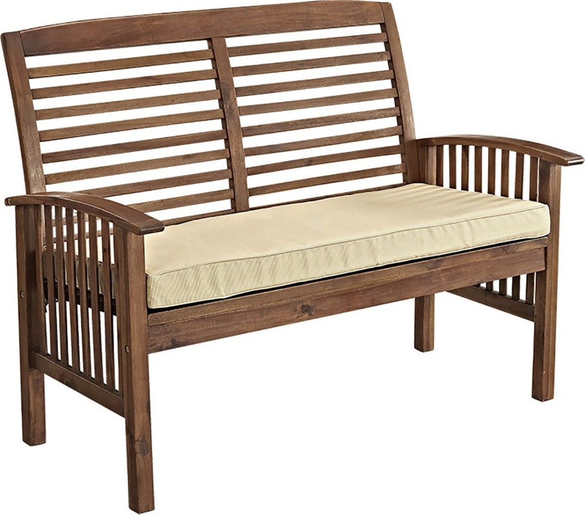 Walker Edison 4-Piece Acacia Wood Conversation Set with Cushions