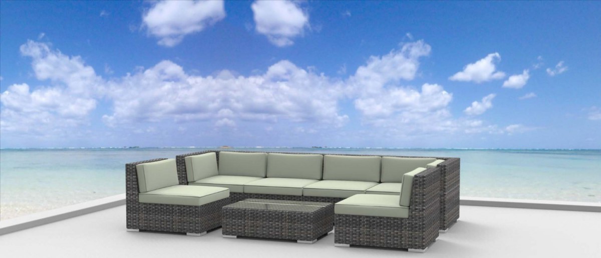 Urban Furnishing OAHU 7pc Outdoor Sectional Sofa Set