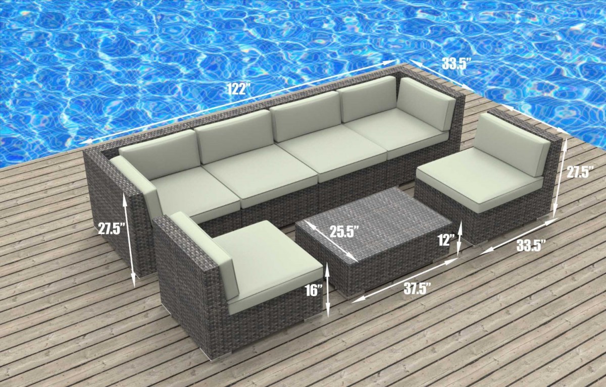 Urban Furnishing OAHU 7pc Outdoor Sectional Sofa Set