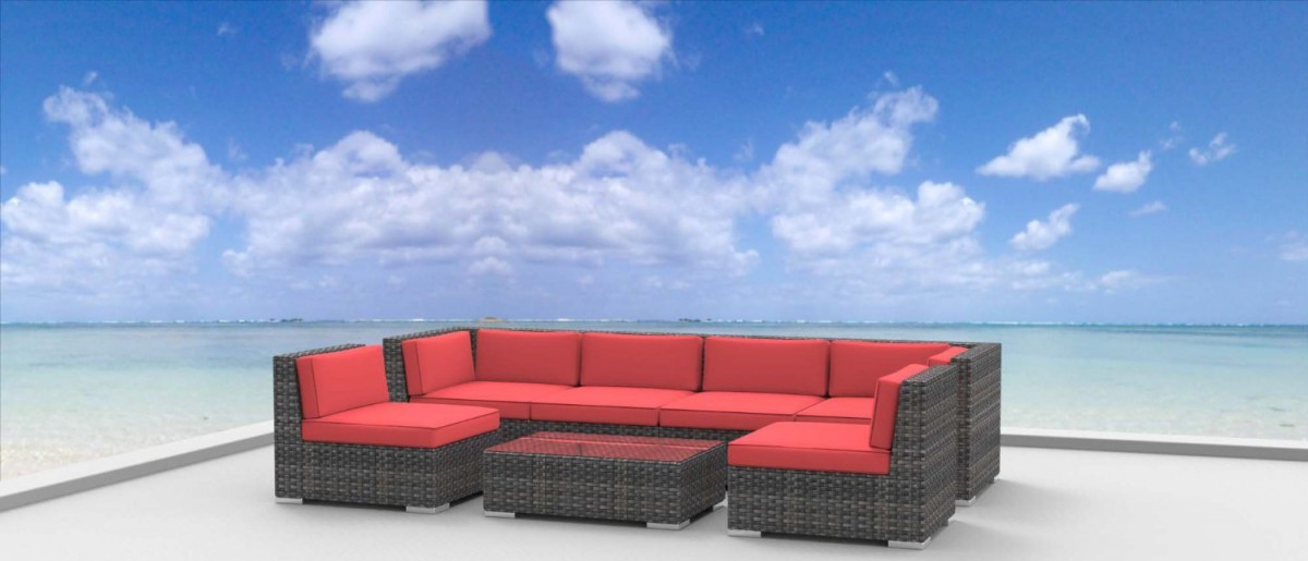 Urban Furnishing OAHU 7pc Outdoor Sectional Sofa Set