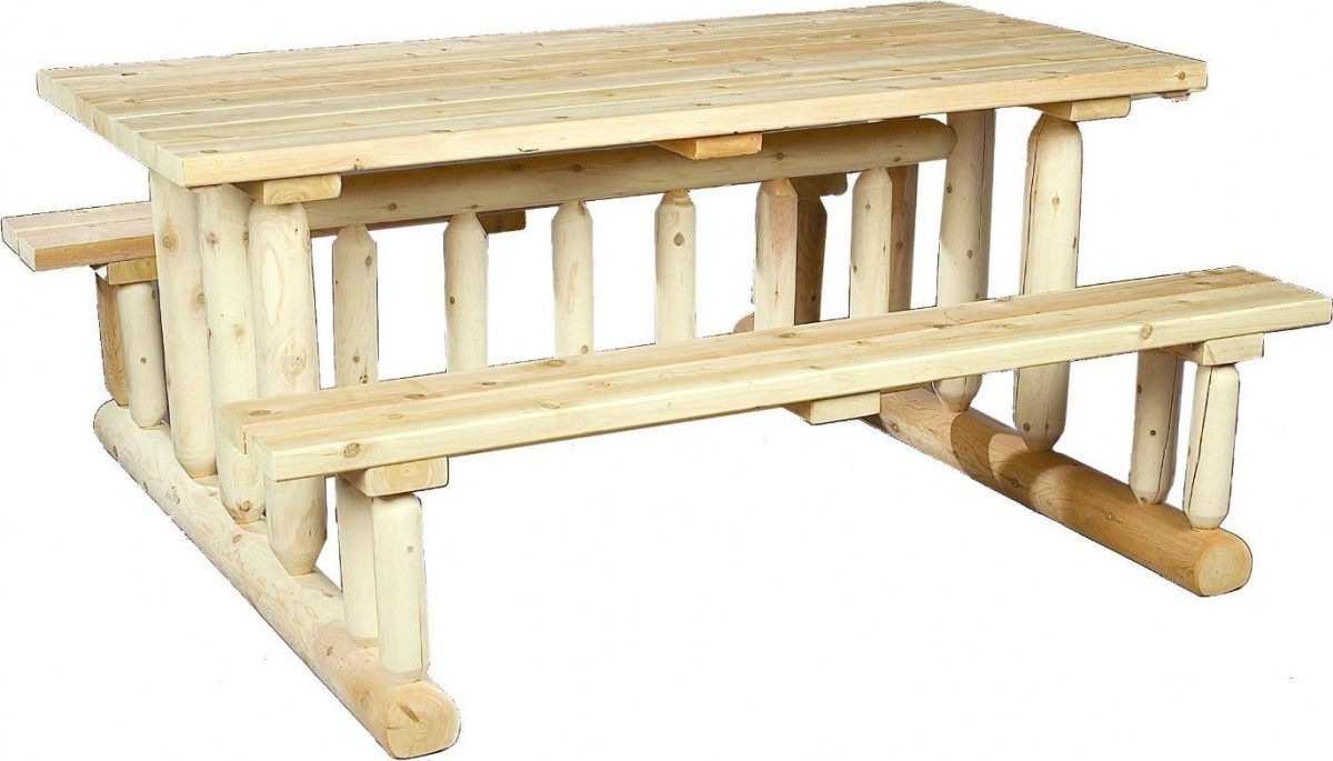 Cedarlooks Log Park Style Cedar Wood Picnic Table Bench