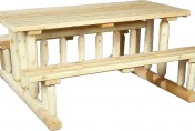 Cedarlooks Log Park Style Cedar Wood Picnic Table Bench