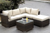 Giantex 4pc Wicker Rattan Outdoor Sectional Sofa Set