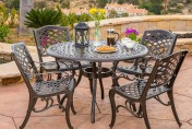 Covington Cast Aluminum 5 Piece Outdoor Dining Set with Round Table