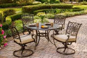 Hanover Traditions 5-Piece Outdoor Dining Set with Swivel-Rocker Chairs