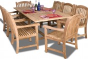 Amazonia Teak Newcastle 9pc Teak Outdoor Patio Dining Set