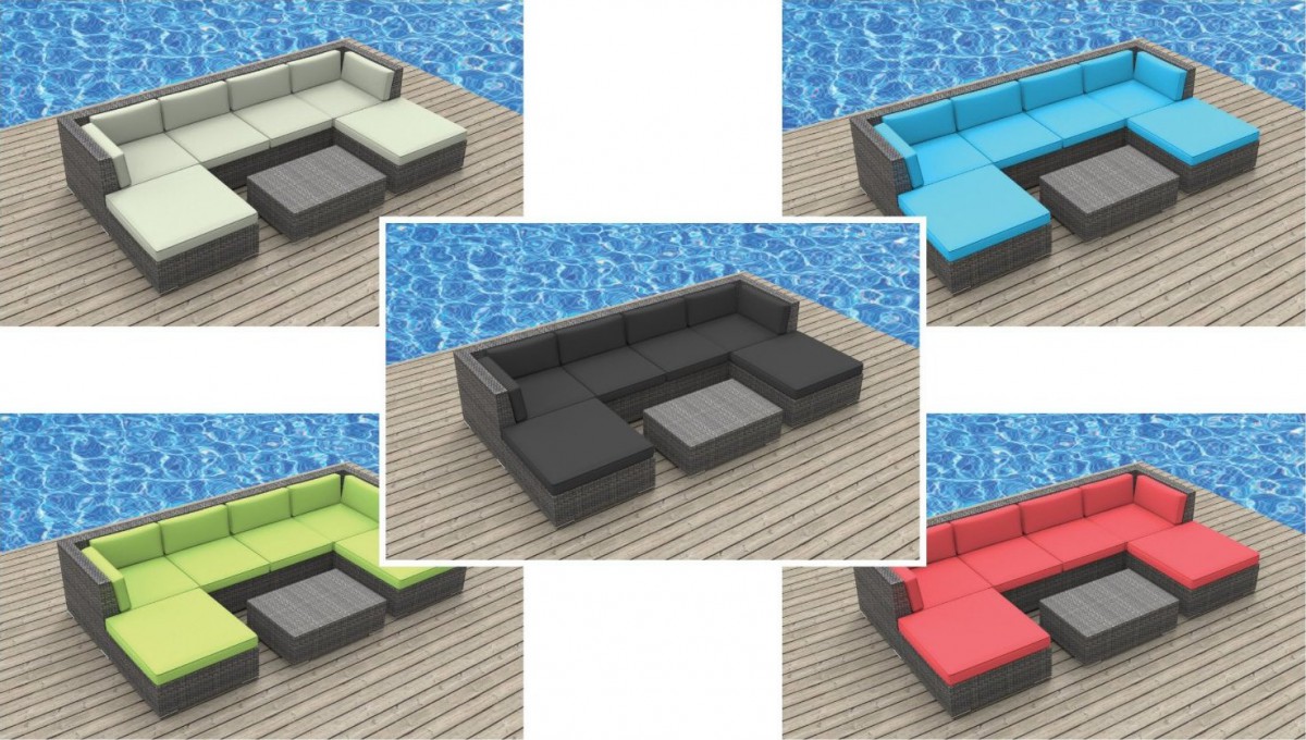 Urban Furnishing MAUI 7pc Outdoor Sectional Sofa Set