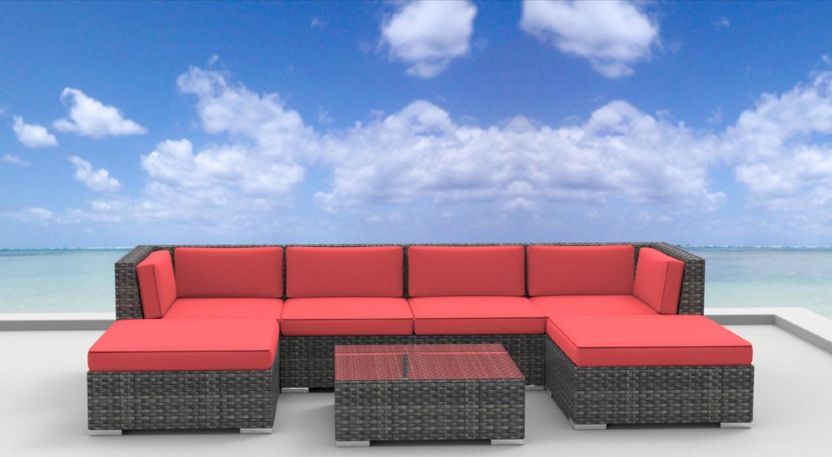 Urban Furnishing MAUI 7pc Outdoor Sectional Sofa Set