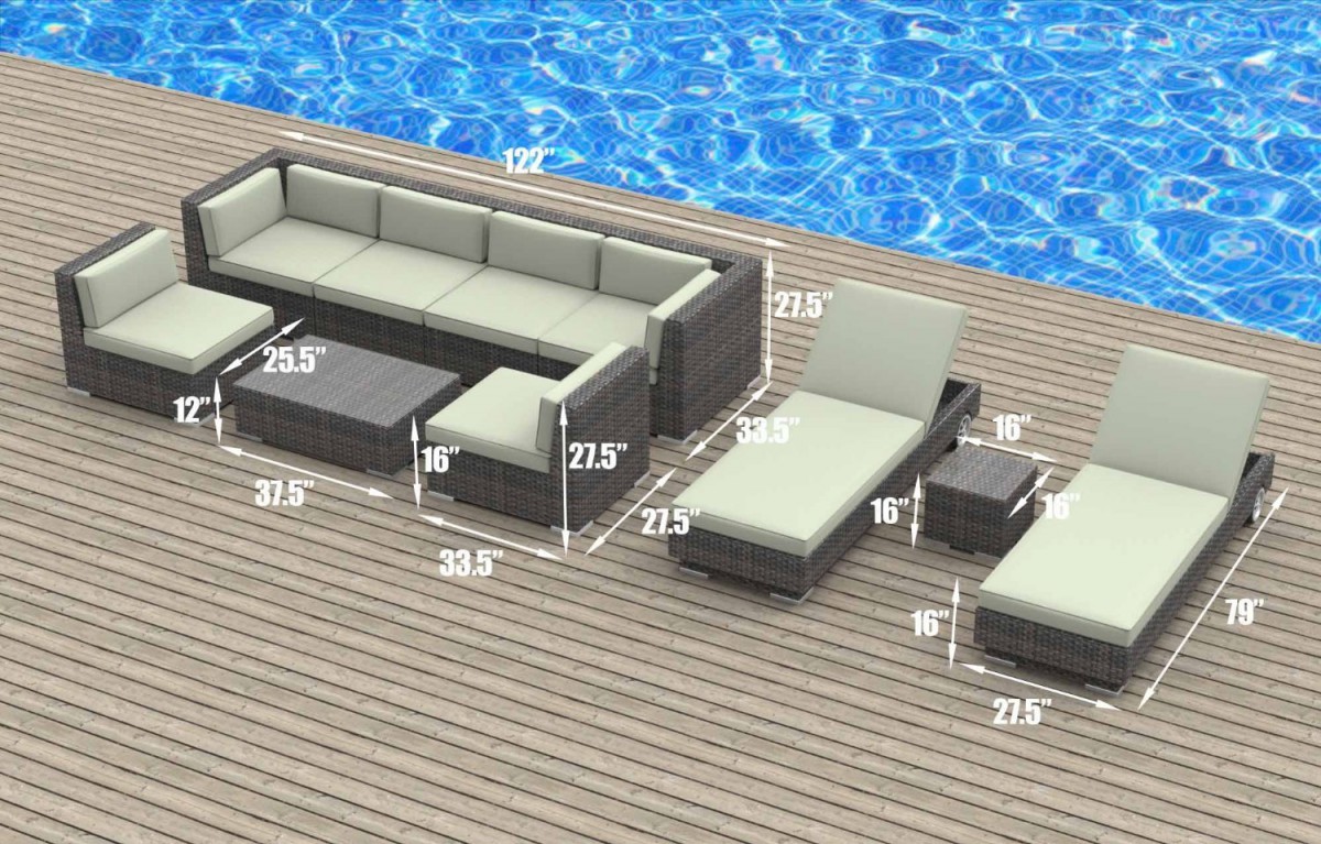 Urban Furnishing IBIZA 10pc Outdoor Sectional Sofa Set