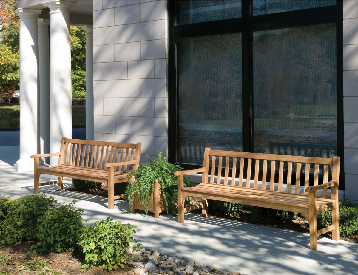 Oxford Garden Essex Curved Shorea Outdoor Teak Bench