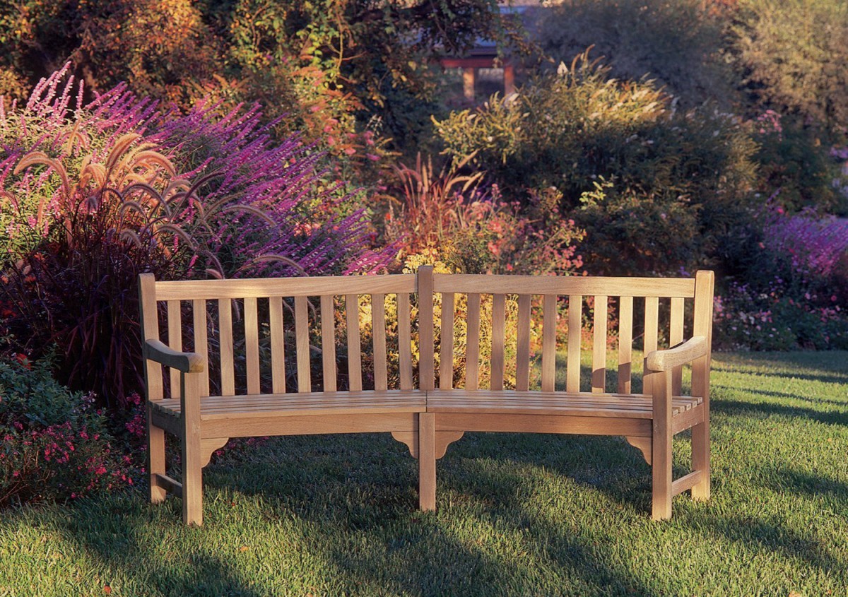 Oxford Garden Essex Curved Shorea Outdoor Teak Bench