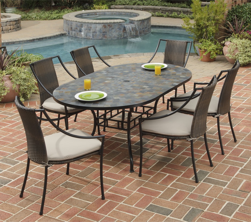Home Styles Stone Harbor Oval Outdoor Dining Table Patio Table